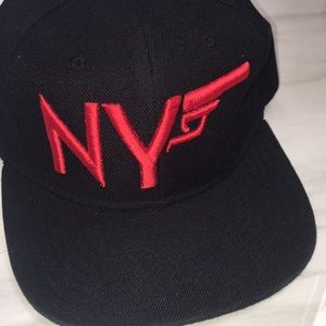 MU:Ka: - Black Cap w/ Red Embroidered NY